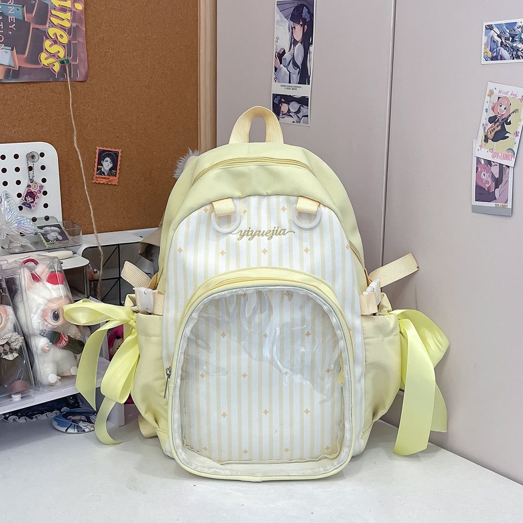 Sac à dos transparent rayé pour femme au design moderne 3