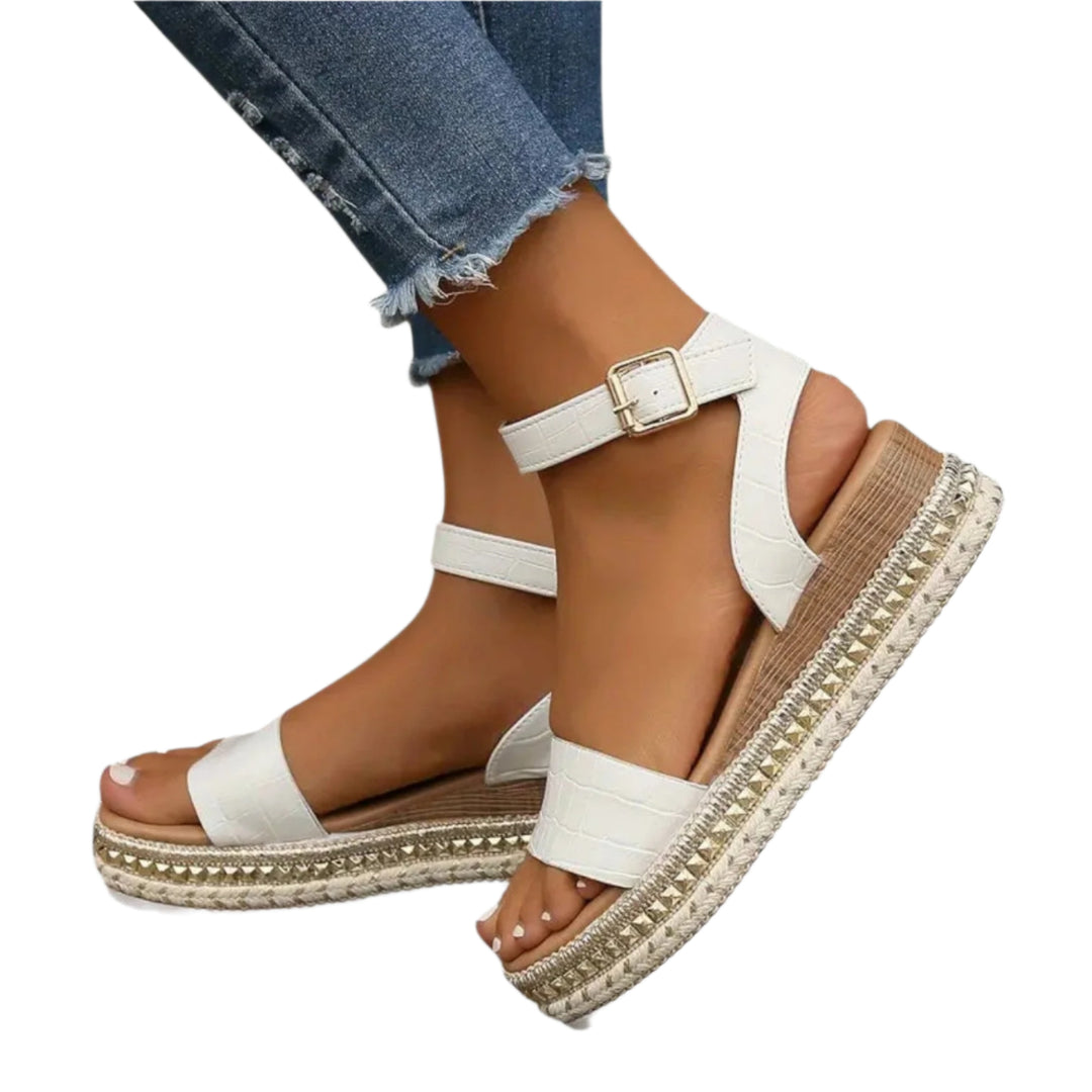 Sandales Femme à Plateforme Simili Cuir Confortables 0