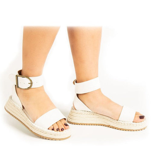Sandales à Talon Wedge avec Bride de Cheville pour Femme 0