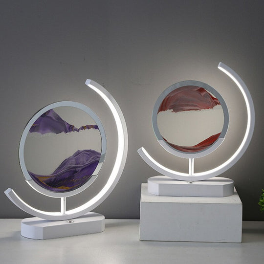 Lampe à poser avec peinture au sable en mouvement