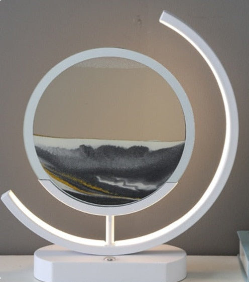 Lampe à poser avec peinture au sable en mouvement