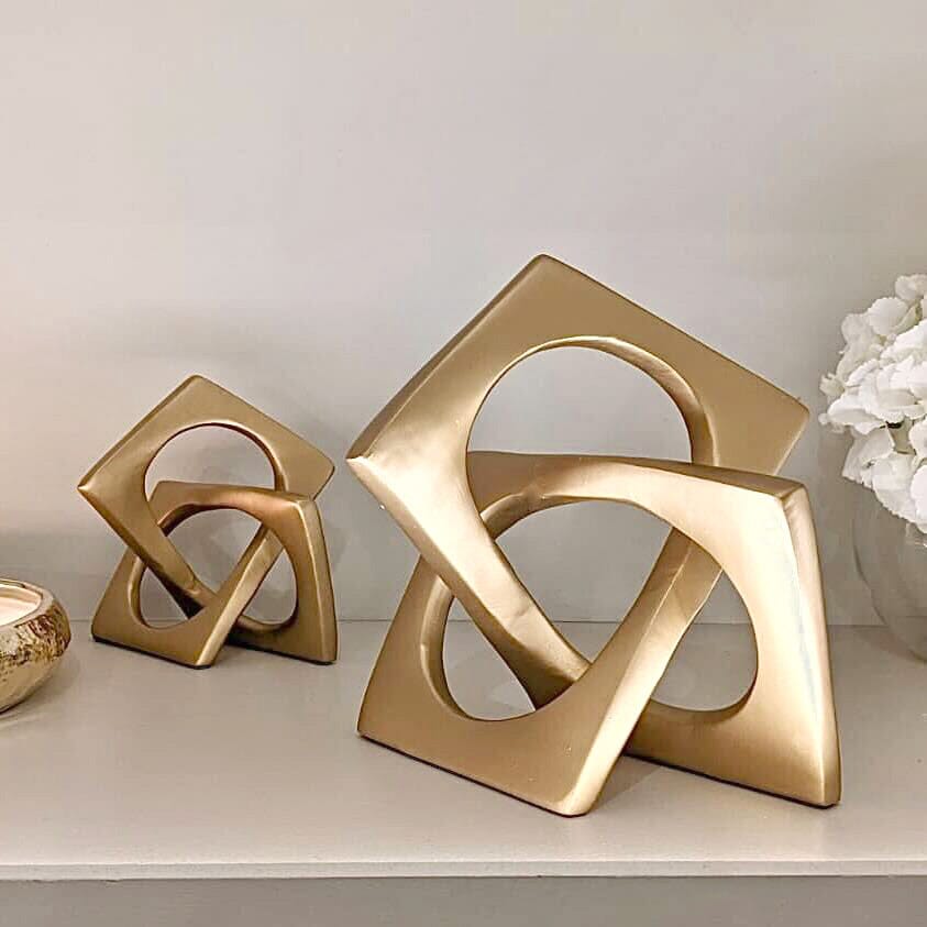 Sculpture Décorative en Or Moderne 1