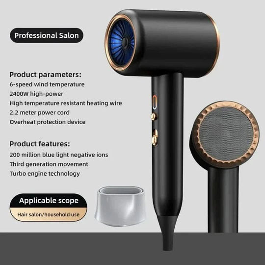 Sèche-cheveux 2400W avec Technologie Ionique 6