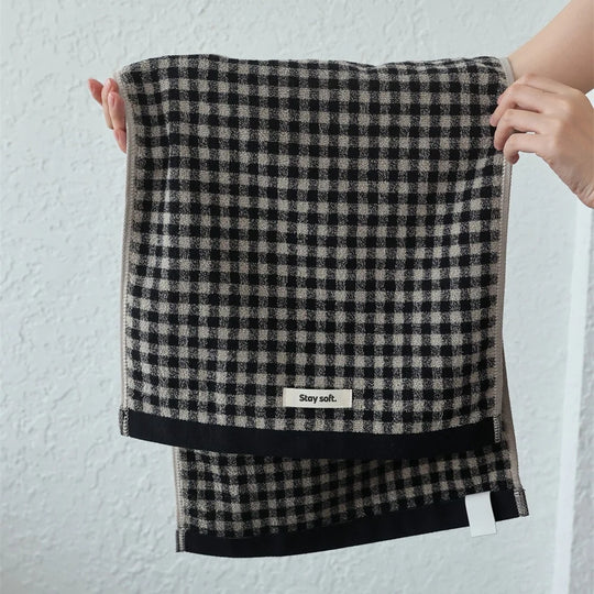 Serviette de Bain à Carreaux Unisexe Compacte 0