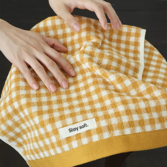 Serviette de Bain à Carreaux Unisexe Compacte 4