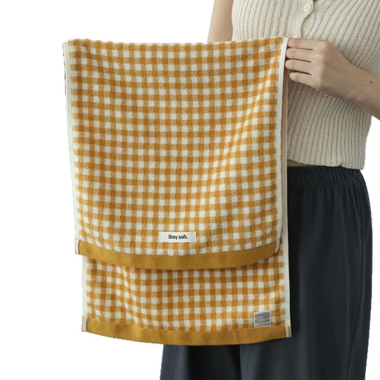 Serviette de Bain à Carreaux Unisexe Compacte 5