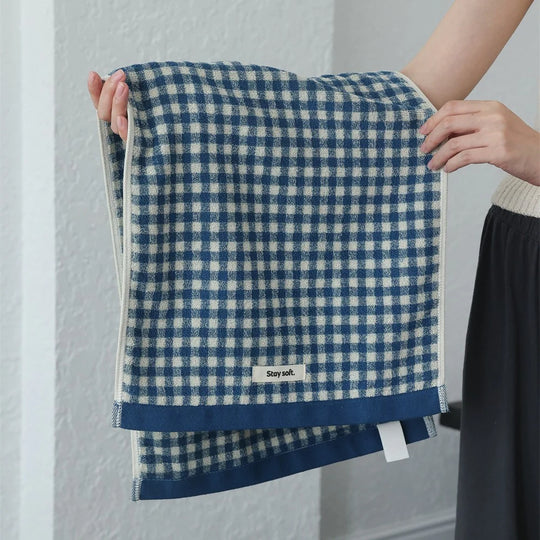 Serviette de Bain à Carreaux Unisexe Compacte 6