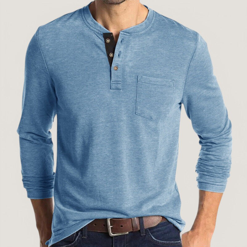 T-shirt à manches longues pour hommes en coton mélangé 5