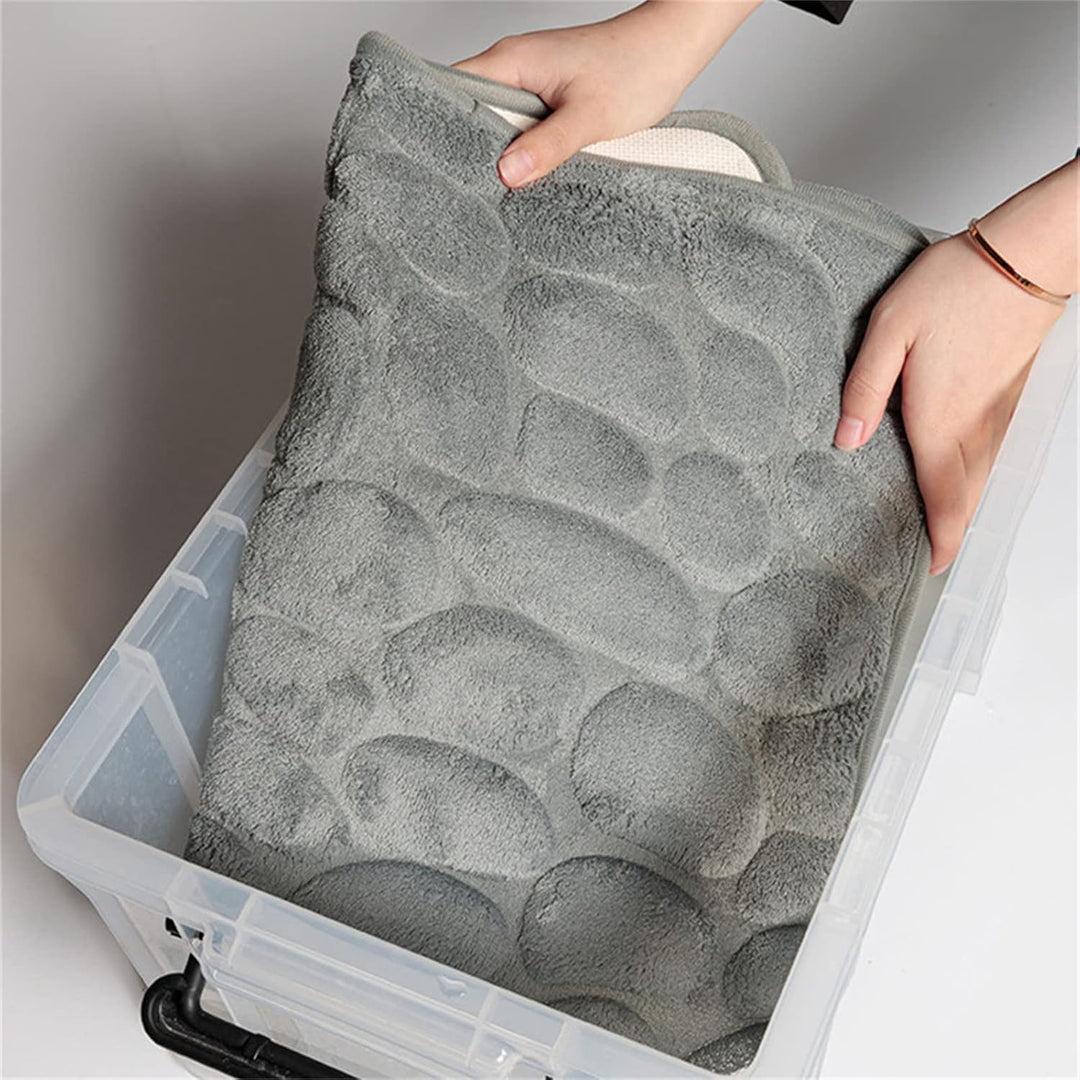 Tapis de bain antidérapant en PVC avec motif pavé 3