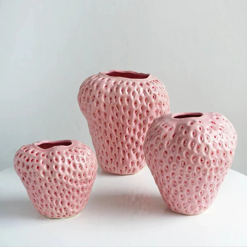 Vase en Céramique en Forme de Fraise Décoratif 1