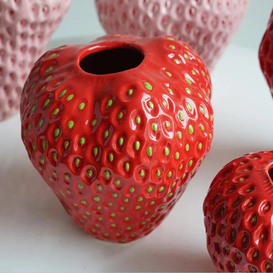 Vase en Céramique en Forme de Fraise Décoratif 2