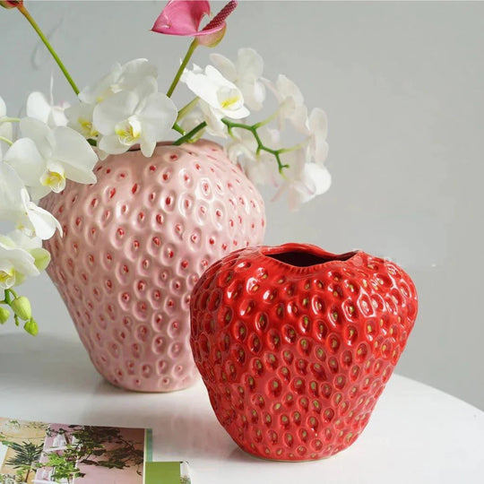 Vase en Céramique en Forme de Fraise Décoratif 3