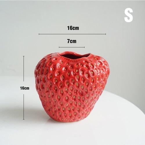 Vase en Céramique en Forme de Fraise Décoratif 6