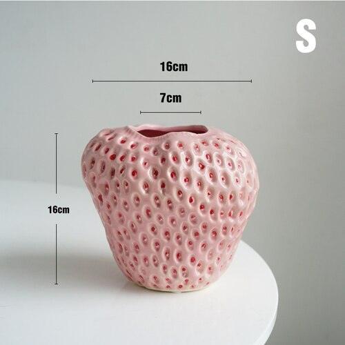 Vase en Céramique en Forme de Fraise Décoratif 7