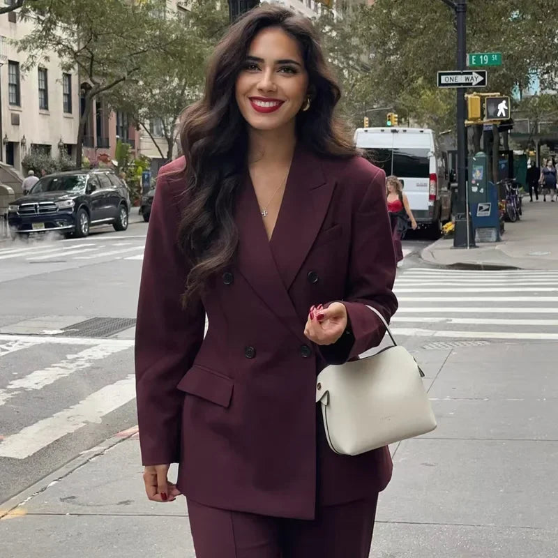 Veste Blazer Femme à Double Boutonnage Classique et Moderne 2