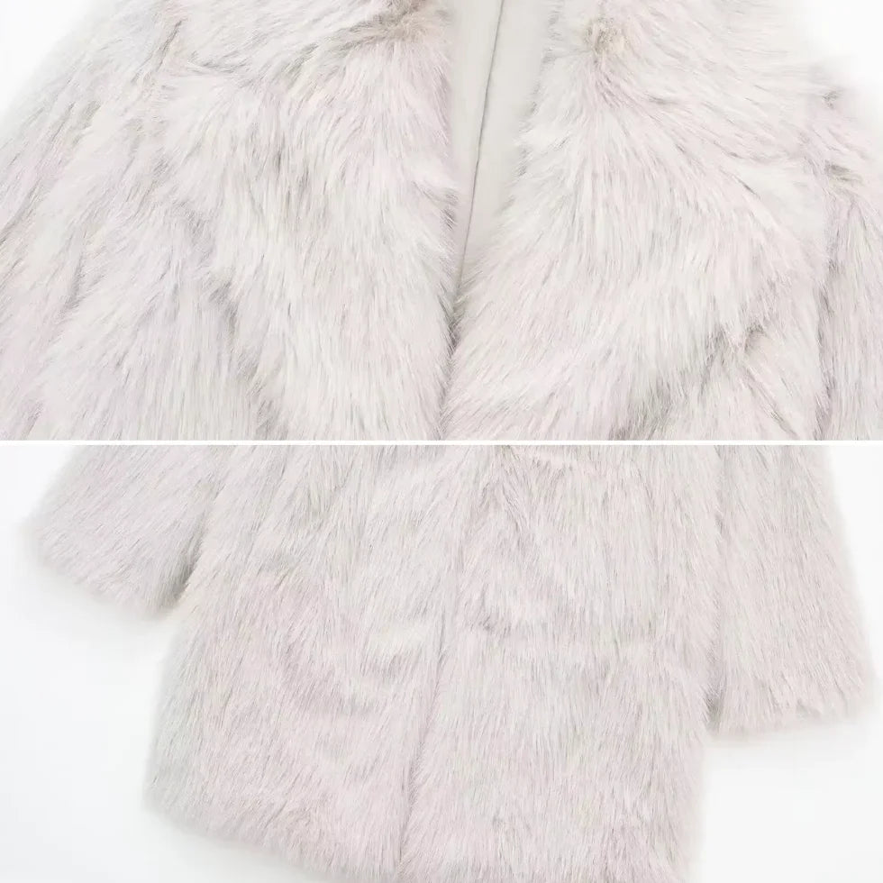Veste Femme en Fausse Fourrure Chic 5