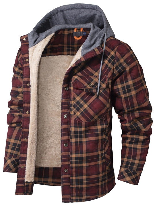 Veste à Capuche en Flanelle pour Hommes, Style Décontracté 2