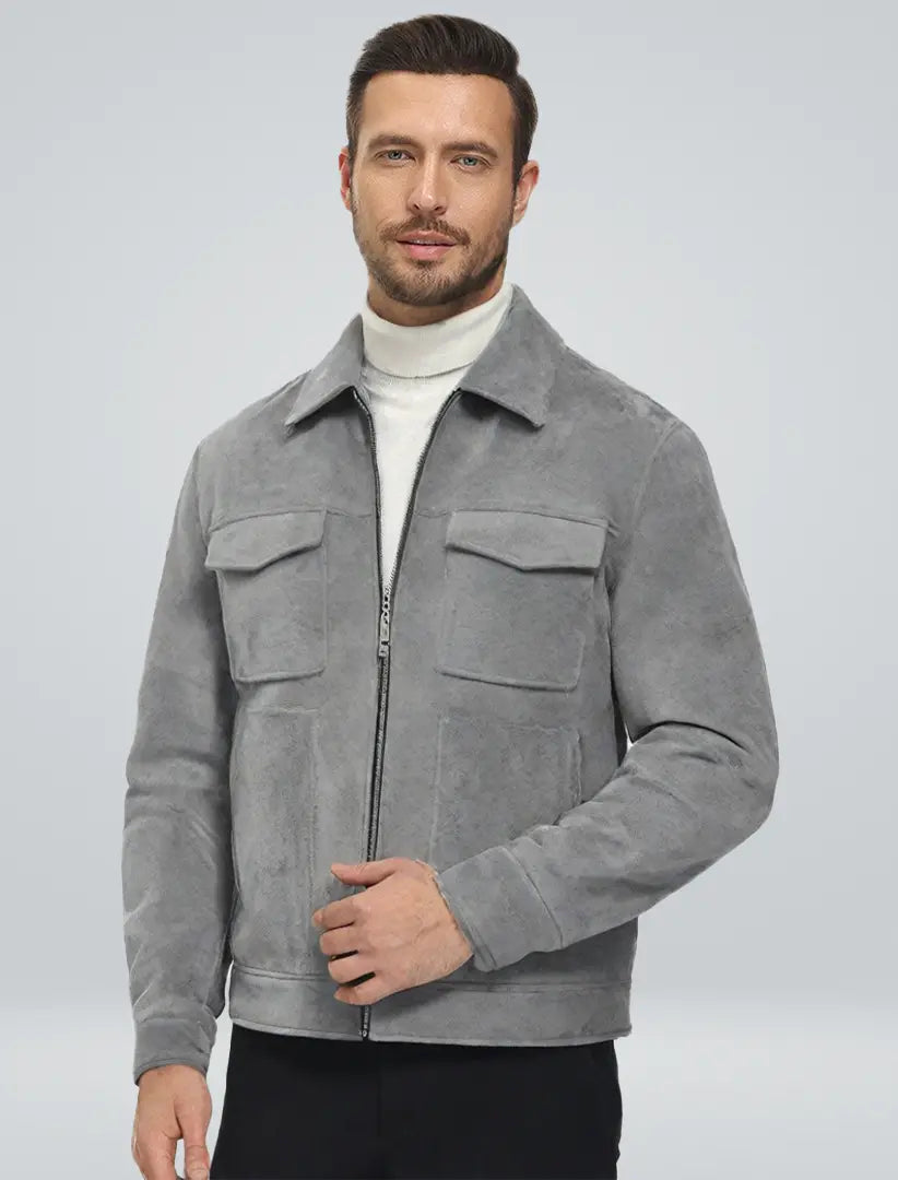Veste en Suédine pour Homme Classique 1