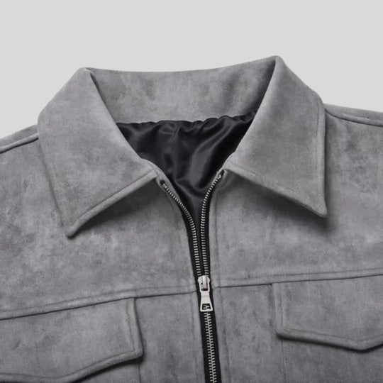 Veste en Suédine pour Homme Classique 5