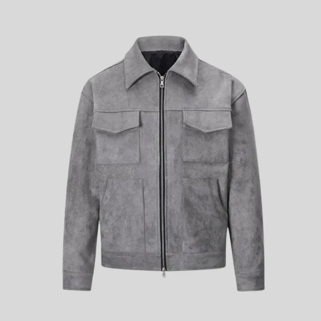 Veste en Suédine pour Homme Classique 6