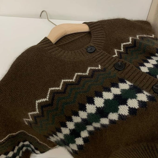 Cardigan à manches longues en maille boutonnée