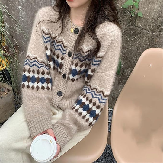 Cardigan à manches longues en maille boutonnée