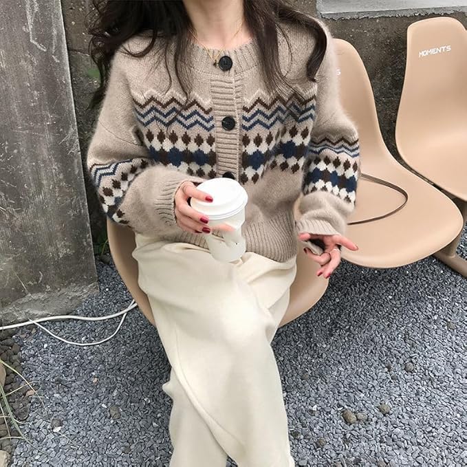 Cardigan à manches longues en maille boutonnée