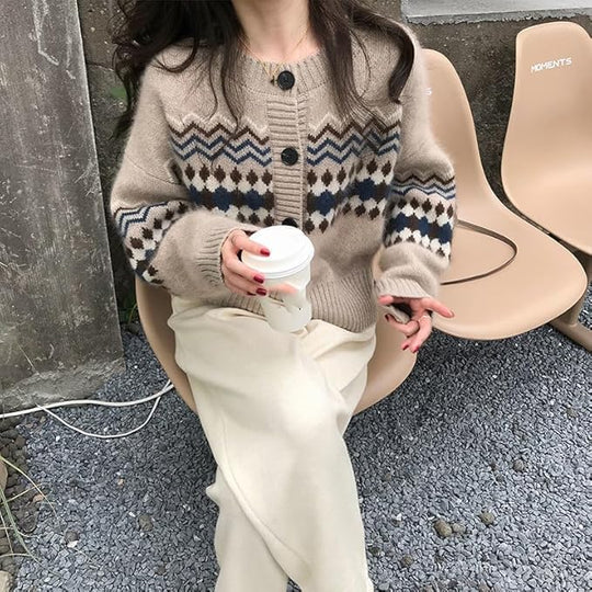 Cardigan à manches longues en maille boutonnée