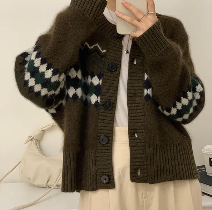 Cardigan à manches longues en maille boutonnée