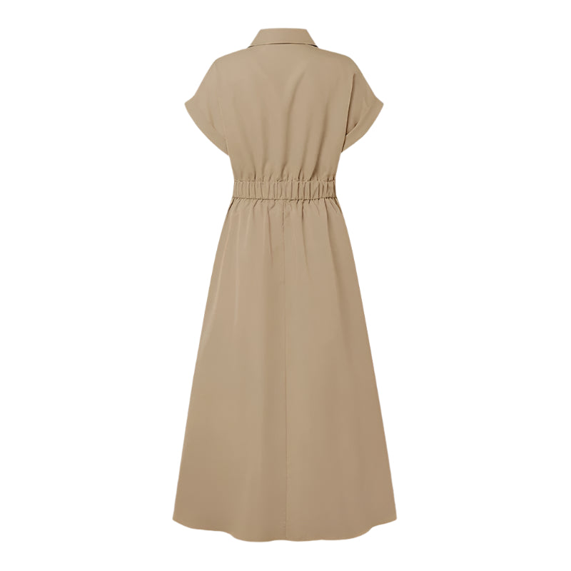 Robe chemise taille haute pour femme