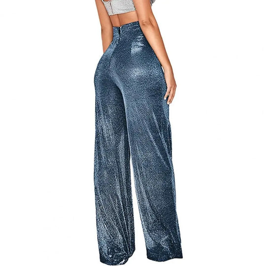 Pantalon taille haute à jambes larges pour femmes