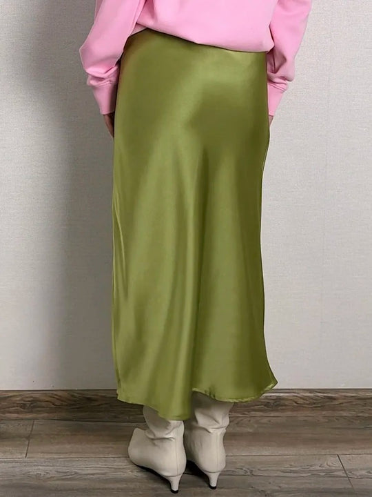 Jupe trapèze en soie pour femme