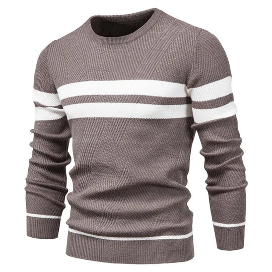 Pull à manches longues en patchwork pour hommes
