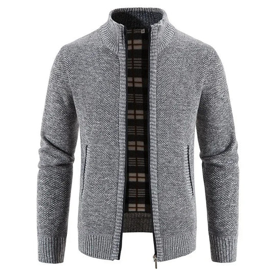 Cardigan à fermeture éclair en polaire pour hommes