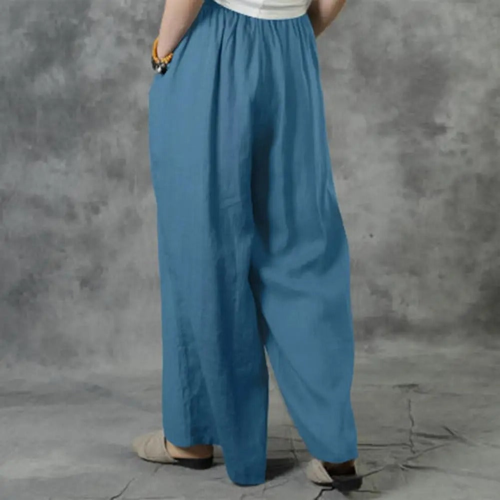 Pantalon large décontracté droit pour femme