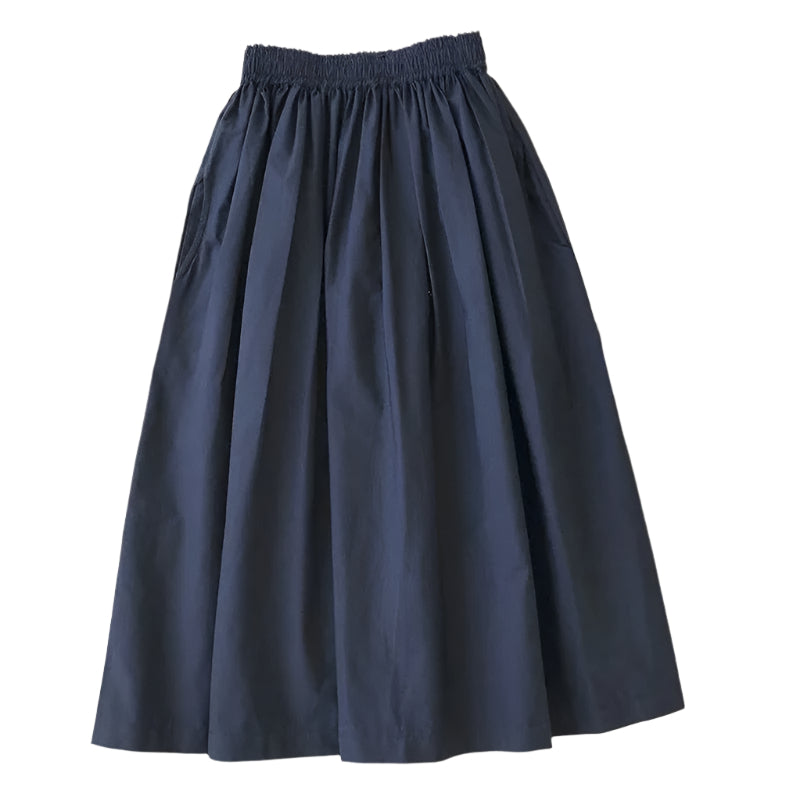 Jupe mi-longue plissée trapèze pour femme
