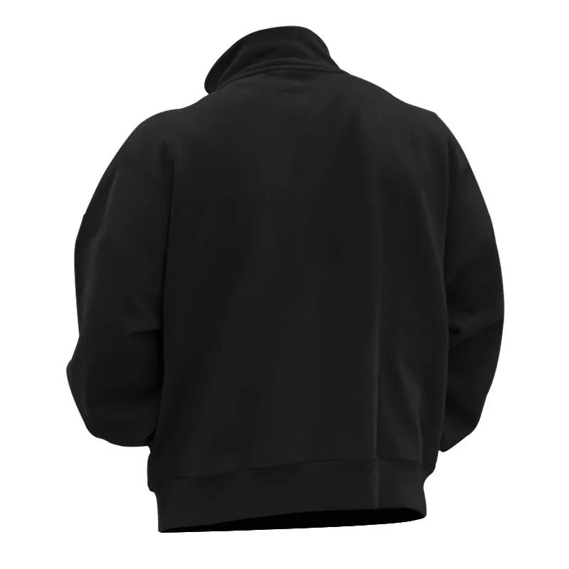 Sweatshirt semi-zippé à col montant pour hommes