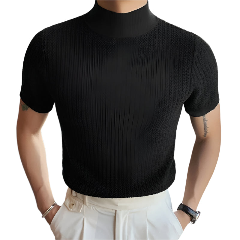 T-shirt slim à col montant pour homme