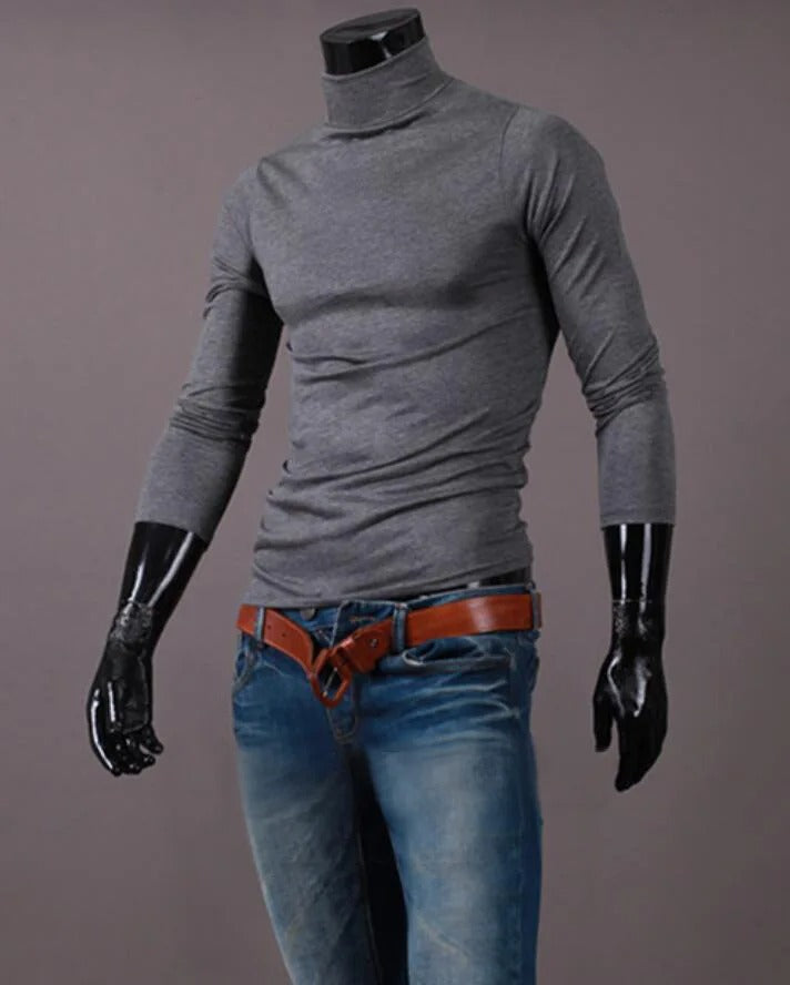 Haut d'hiver thermique coupe slim à col montant pour hommes