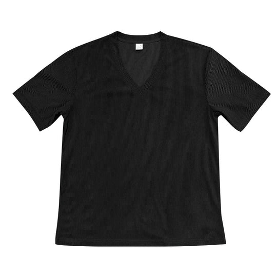 T-shirt à col en V en velours côtelé pour homme