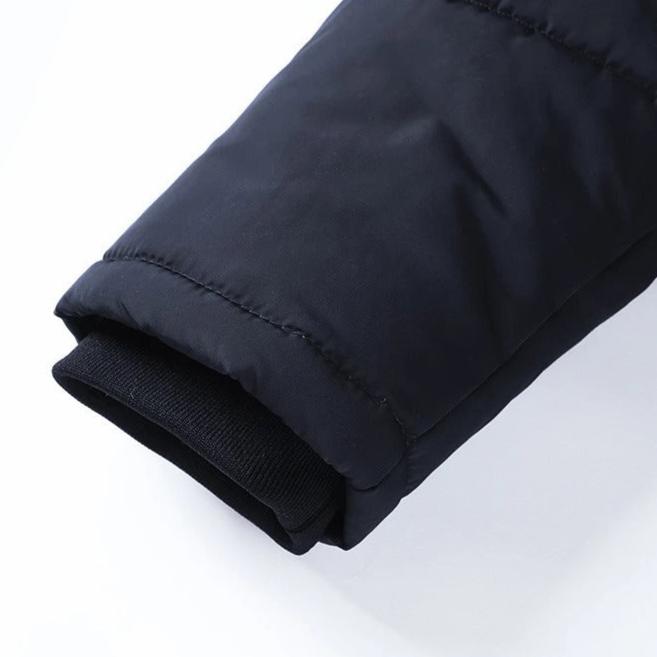 Veste chaude à capuche et col en fourrure pour hommes