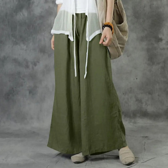 Pantalon large décontracté droit pour femme