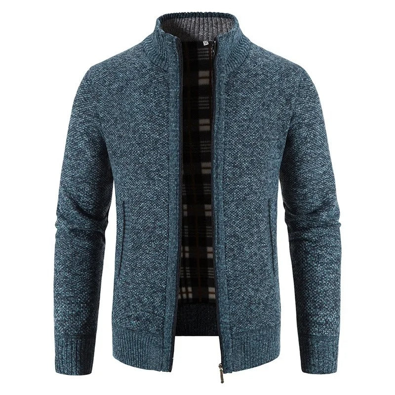 Cardigan à fermeture éclair en polaire pour hommes