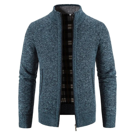 Cardigan à fermeture éclair en polaire pour hommes
