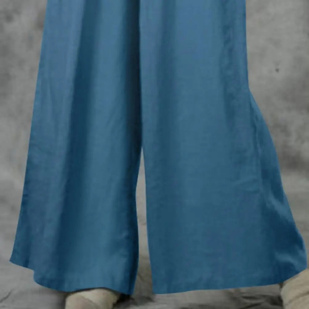 Pantalon large décontracté droit pour femme