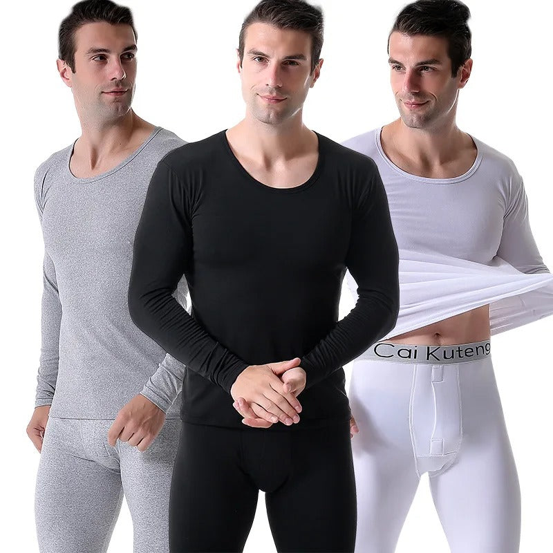 Ensemble chemise et legging thermique doublé en polaire pour hommes