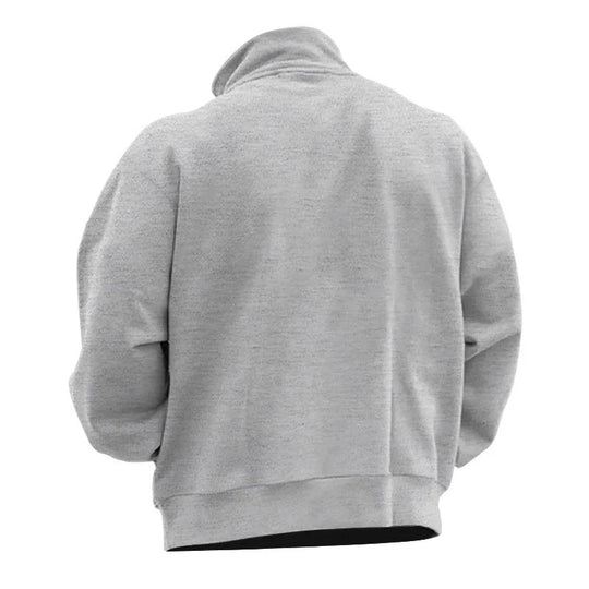 Sweatshirt semi-zippé à col montant pour hommes