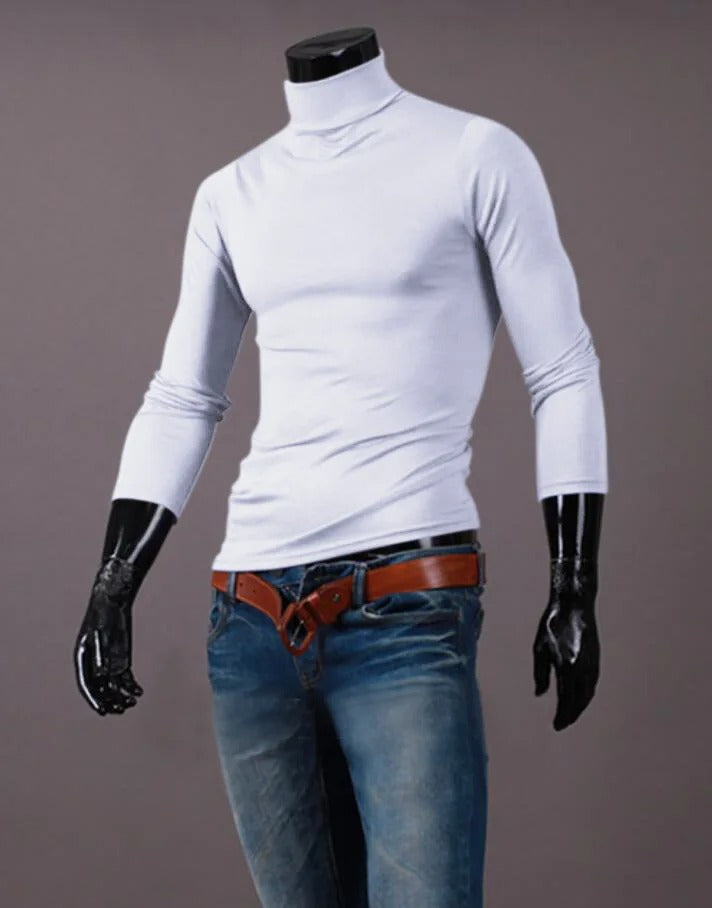 Haut d'hiver thermique coupe slim à col montant pour hommes