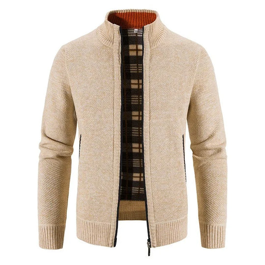 Cardigan à fermeture éclair en polaire pour hommes