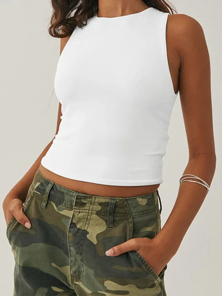 Gilet de sport slim sans manches pour femme